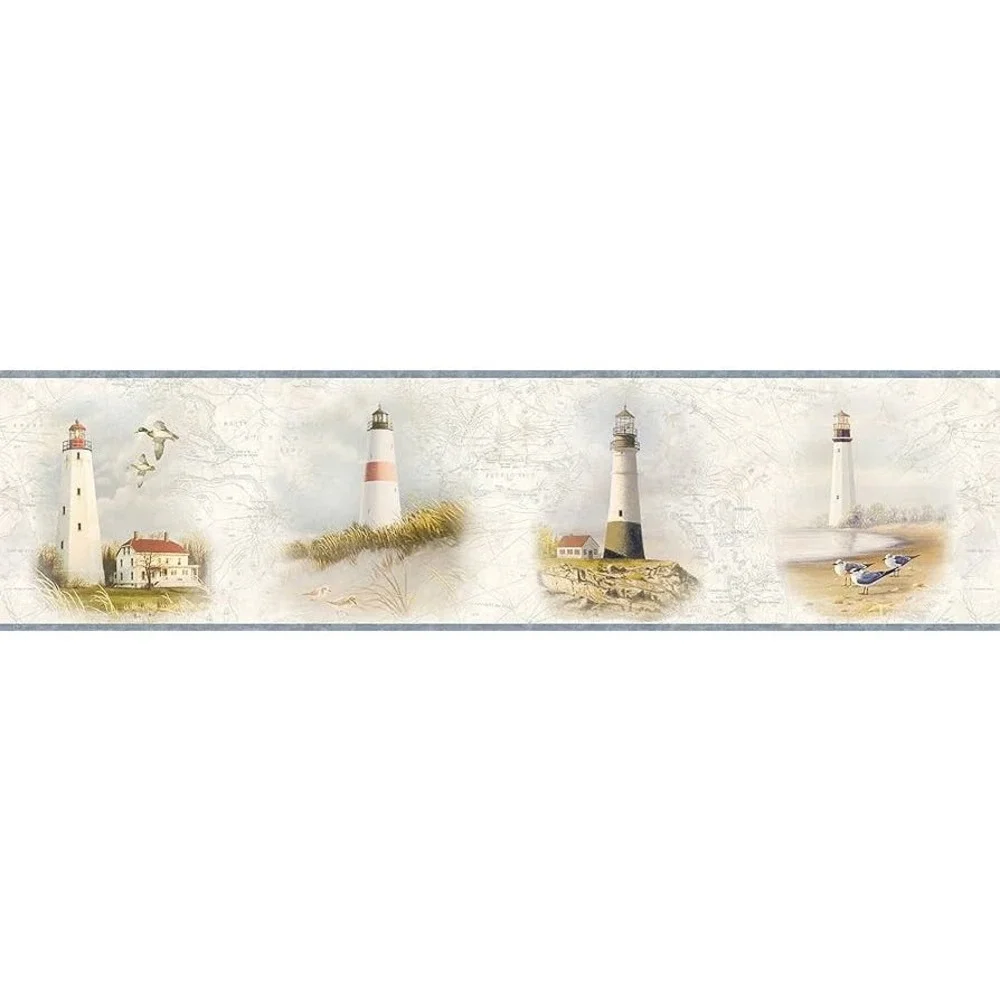 Easy Walls Chesapeake Wall Coverings Lighthouse HTM48422B 2 Rolls 5 Yards each